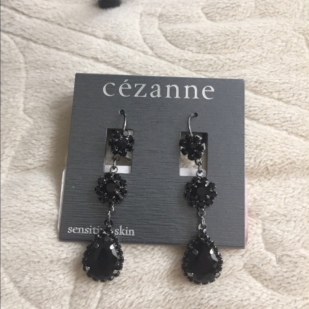 Black rhinestone earrings.